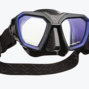 Scubapro D-Mask - Máscara de buceo. incluye adaptador de montaje para el ordenador de buceo HUD.. S. Negro azulado